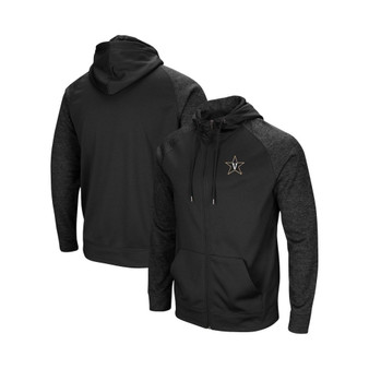 Men's Black Vanderbilt Commodores Blackout 3.0 Tonal Raglan Full-Zip Hoodie