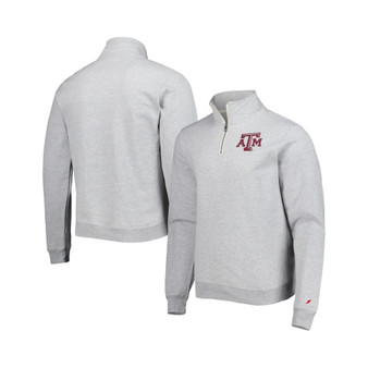 Men's Heather Gray Texas A&M Aggies Stack Essential Fleece Quarter-Zip Sweatshirt