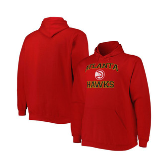 Men's Red Atlanta Hawks Big and Tall Heart and Soul Pullover Hoodie