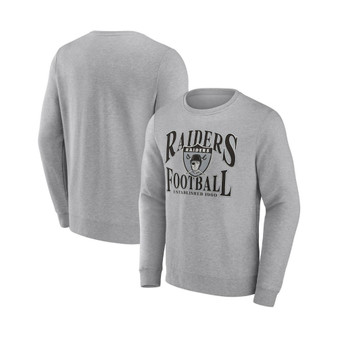 Men's Branded Heathered Charcoal Las Vegas Raiders Playability Pullover Sweatshirt