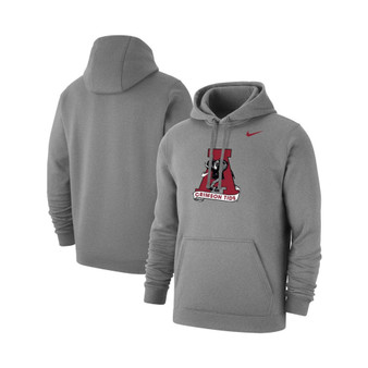 Men's Heathered Gray Alabama Crimson Tide Big and Tall Primary Throwback Logo Club Pullover Hoodie