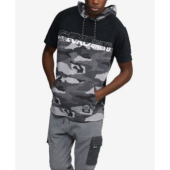 Men's Big and Tall Short Sleeve Half Cam Hoodie