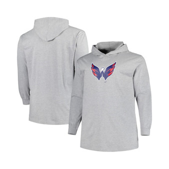 Men's Heather Gray Washington Capitals Big and Tall Pullover Hoodie