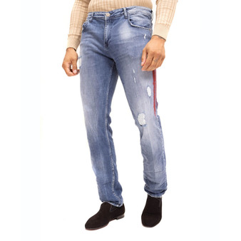 Men's Modern Stripe Denim Jeans