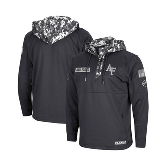 Men's Charcoal Air Force Falcons OHT Military-Inspired Appreciation Digi Camo Quarter-Zip Hoodie
