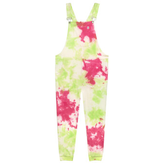 Unisex Super Soft Sweatpant Overalls - Pink Lemonade Tie Dye