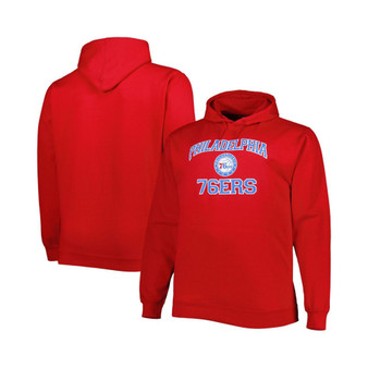 Men's Red Philadelphia 76ers Big and Tall Heart and Soul Pullover Hoodie
