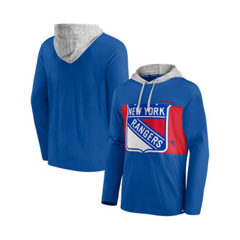 Men's Branded Blue, Red New York Rangers Block Party Unmatched Skill Pullover Hoodie