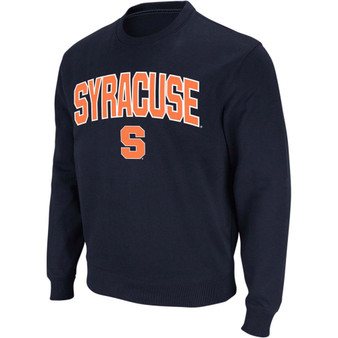 Men's Navy Syracuse Orange Arch Logo Crew Neck Sweatshirt