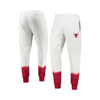 Men's Oatmeal Chicago Bulls Double Dribble Tie-Dye Fleece Jogger Pants