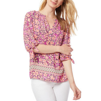 Women's Elbow-Length Tied-Sleeve Top