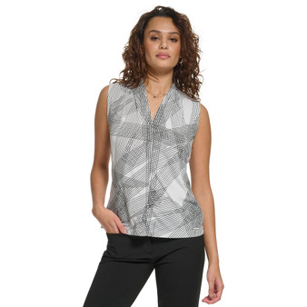 Women's Printed V-Neck Sleeveless Top