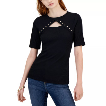 Women's Studded Cutout Top, Created for Macy's