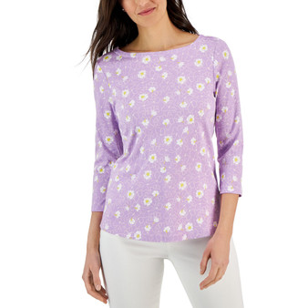 Women's Cotton Free Bloom Printed Top, Created for Macy's
