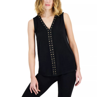 Women's V-Neck Stud-Trim Tank Top, Created for Macy's