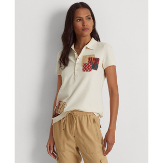 Women's Patchwork Piqué Polo Shirt, Regular & Petite