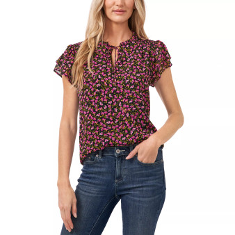Women's Flutter Sleeve Bella Ditsy Yoryu Blouse