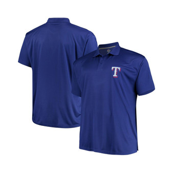 Men's Majestic Royal Texas Rangers Big Tall Solid Birdseye Polo Shirt