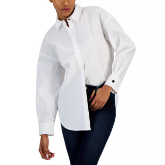 Women's Long-Sleeve Button-Up Shirt, Created for Macy's