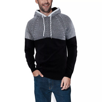 Men's Color Blocked Hooded Sweater