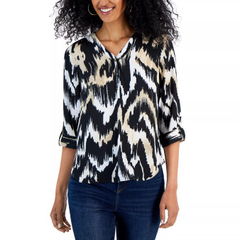 Petite Gradient Path Utility Top, Created for Macy's