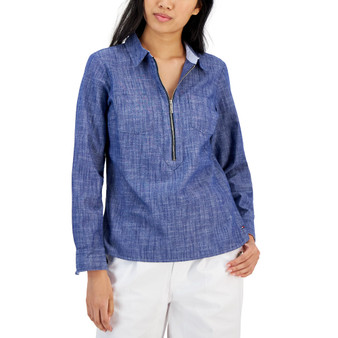 Women's Half-Zip Roll-Tab Shirt