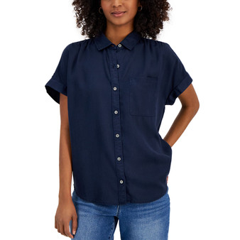 Women's Collared Camp Shirt, Created for Macy's