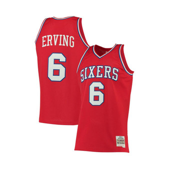 Men's Julius Erving Red Philadelphia 76ers Big and Tall Hardwood Classics Jersey