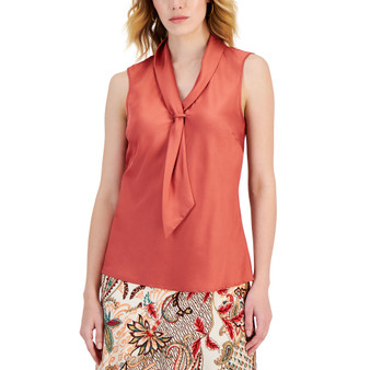 Women's Scarf-Neck Sleeveless Top
