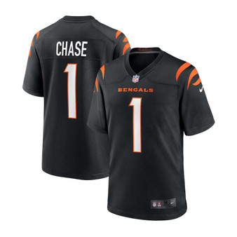 Men's Ja'Marr Chase Black Cincinnati Bengals 2021 NFL Draft First Round Pick Game Jersey