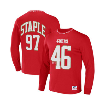 Men's NFL X Staple Red San Francisco 49ers Core Long Sleeve Jersey Style T-shirt