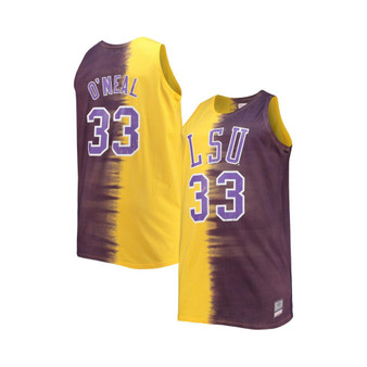 Men's Shaquille O'Neal Purple, Gold LSU Tigers Big and Tall Player Tie-Dye Jersey
