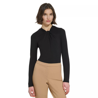 Women's Twist-Neck Long-Sleeve Bodysuit