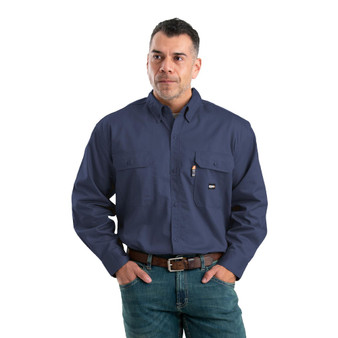 Men's Big and Tall Flame Resistant Button Down Long Sleeve Work Shirt