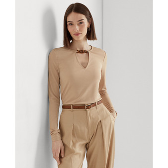 Women's Chain-Trim Stretch Jersey Top