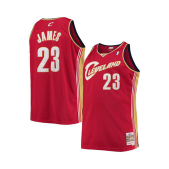 Men's LeBron James Wine Cleveland Cavaliers Big and Tall Hardwood Classics Swingman Jersey