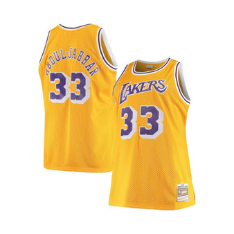 Men's Kareem Abdul-Jabbar Gold Los Angeles Lakers Big and Tall Hardwood Classics Jersey