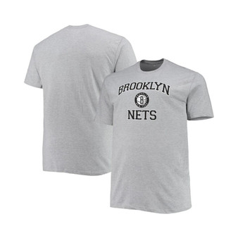Men's Heathered Gray Brooklyn Nets Big and Tall Heart and Soul T-shirt