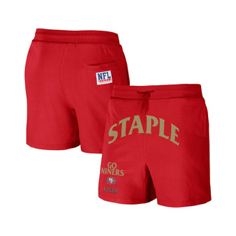 Men's NFL X Staple Red San Francisco 49ers New Age Throwback Vintage-Like Wash Fleece Short