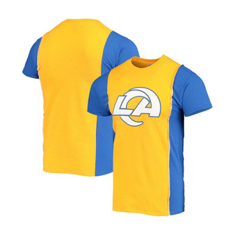 Men's Gold-Tone, Royal Los Angeles Rams Upcycled Split Logo T-shirt