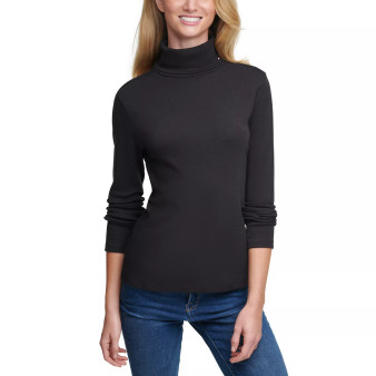 Women's Long Sleeve Cotton Turtleneck Top