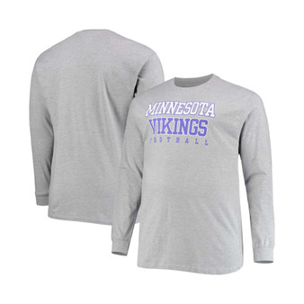 Men's Big and Tall Heathered Gray Minnesota Vikings Practice Long Sleeve T-shirt
