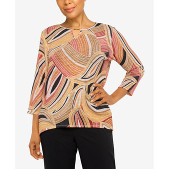 Women's Marrakech Abstract Geo Sharkbite Hem Top