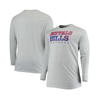 Men's Big and Tall Heathered Gray Buffalo Bills Practice Long Sleeve T-shirt