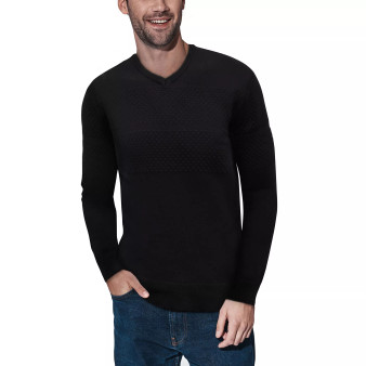 Men's V-Neck Honeycomb Knit Sweater