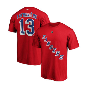 Men's Alexis Lafreniv®re Red New York Rangers Authentic Stack Name and Number T-shirt