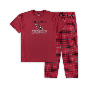 Men's Cardinal Arizona Cardinals Big and Tall Lodge T-shirt and Pants Sleep Set