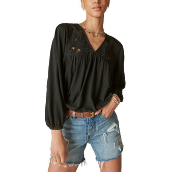 Women's Floral-Embroidered Cutout Knit Top