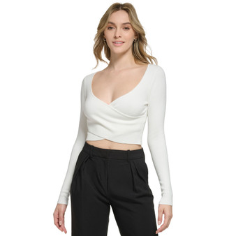 Women's X-Fit Long Sleeve Faux Wrap Crop Top