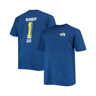 Men's Branded Royal Los Angeles Rams Big and Tall #1 Dad 2-Hit T-shirt